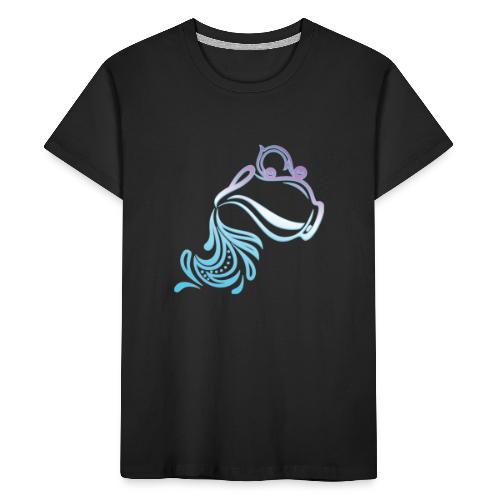 Aquarius Zodiac Air Sign Water Bearer Logo - Kid's Premium Organic T-Shirt