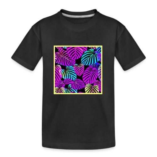 NeonLeaf Harmony Vibrant Pattern - Kid's Premium Organic T-Shirt