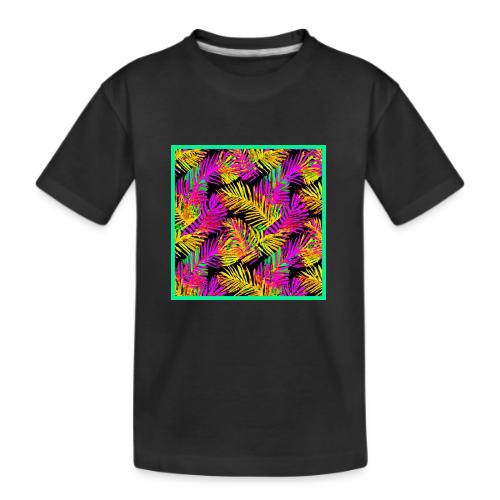 Chic Neon Leaf Lively Design - Kid's Premium Organic T-Shirt