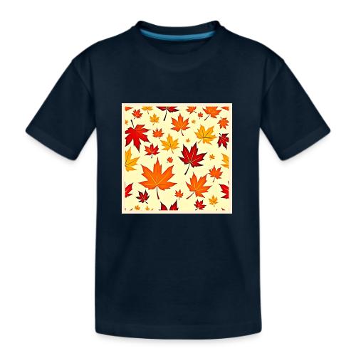 Seamless Fall Foliage Design - Kid's Premium Organic T-Shirt
