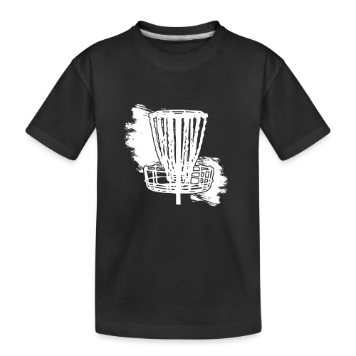 Disc Golf Basket White Print - Kid's Premium Organic T-Shirt