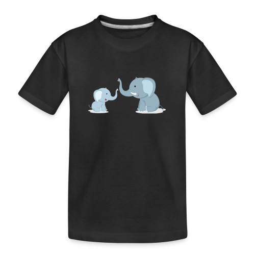 Father and Baby Son Elephant - Kid's Premium Organic T-Shirt
