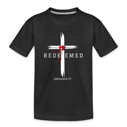 Redeemed by the blood of Jesus - Ephesians 1:7 - Kid's Premium Organic T-Shirt