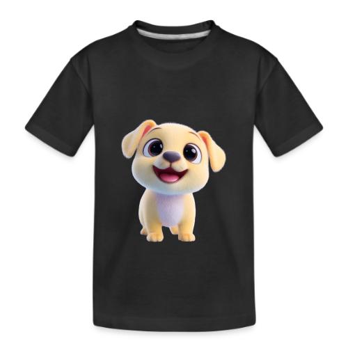 Playful 3D Baby Puppy Looking Up - Kid's Premium Organic T-Shirt