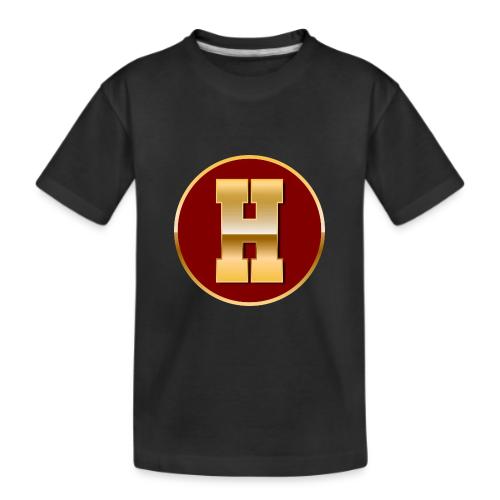 Letter H – Capital Varsity Alphabet Monogram - Kid's Premium Organic T-Shirt