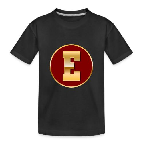 Letter E – Capital Varsity Alphabet Monogram - Kid's Premium Organic T-Shirt