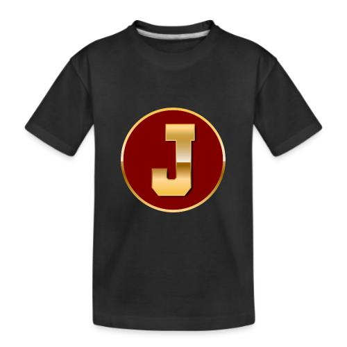 Letter J – Capital Varsity Alphabet Monogram - Kid's Premium Organic T-Shirt