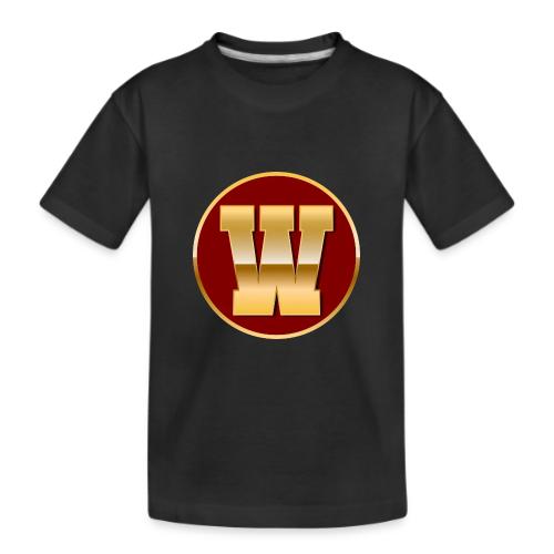 Letter W – Capital Varsity Alphabet Monogram - Kid's Premium Organic T-Shirt