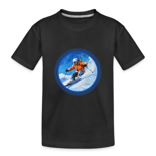 Skiing: On the Edge - Kid's Premium Organic T-Shirt