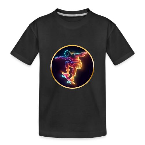 Skateboarding: Midnight Neon Skater - Kid's Premium Organic T-Shirt
