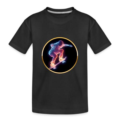 Skateboarding: Neon Skate Orbit - Kid's Premium Organic T-Shirt