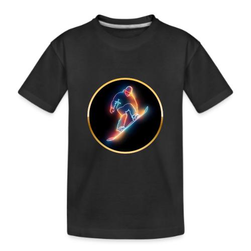 Golden Neon Snowboard - Kid's Premium Organic T-Shirt