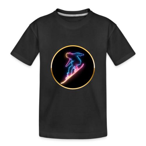 Snowboarding: Neon Snow Drift - Kid's Premium Organic T-Shirt