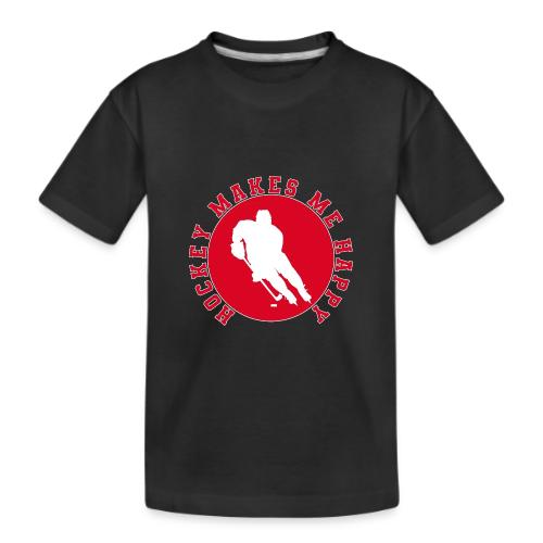 Hockey Makes Me Happy – Ice Hockey Fan Emblem - Kid's Premium Organic T-Shirt