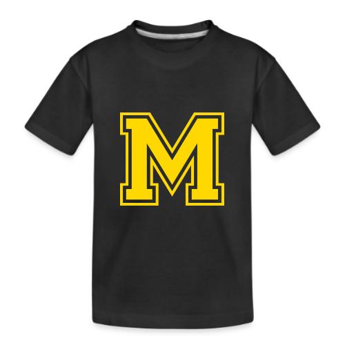 Letter M – Capital Athletic Alphabet Monogram - Kid's Premium Organic T-Shirt