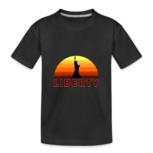 USA: Sunset Liberty Bold - Kid's Premium Organic T-Shirt