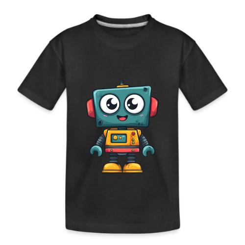Cute Cartoon Robot Standing with a Smile - Kid's Premium Organic T-Shirt