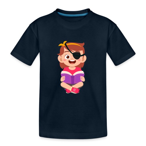 Little girl with eye patch - Kid's Premium Organic T-Shirt