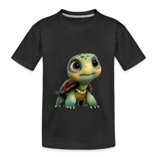 Adorable Cartoon Baby Turtle with Big Eyes - Kid's Premium Organic T-Shirt