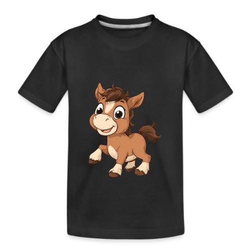Playful Cartoon Baby Pony Full of Joy - Kid's Premium Organic T-Shirt
