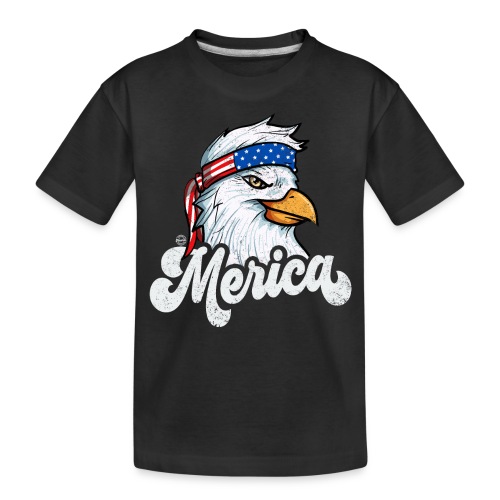 Merica Eagle w/ USA Flag Bandanna - Kid's Premium Organic T-Shirt