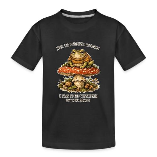 Frog Consumed by Moss Cottagecore Aesthetic - Kid's Premium Organic T-Shirt