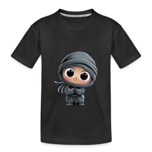 Cute Cartoon Baby Ninja Standing with Big Smile - Kid's Premium Organic T-Shirt
