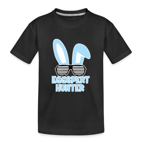 Eggspert Hunter Easter Bunny with Sunglasses - Kid's Premium Organic T-Shirt