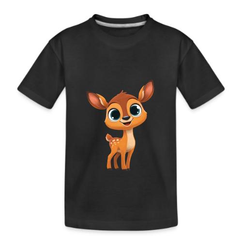 Cute Cartoon Deer with Joyful Big Eyes - Kid's Premium Organic T-Shirt