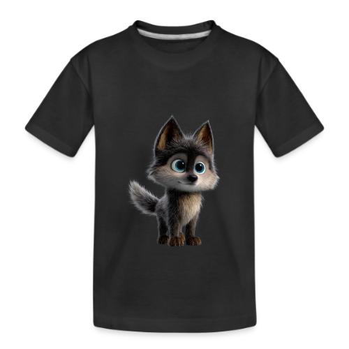 Innocent Cartoon Baby Wolf - Kid's Premium Organic T-Shirt
