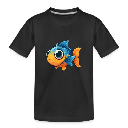 Colorful Cartoon Baby Fish in Blue and Orange - Kid's Premium Organic T-Shirt