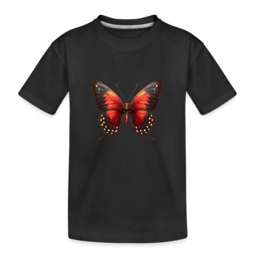 Bright Red, Black, and Yellow Butterfly - Kid's Premium Organic T-Shirt