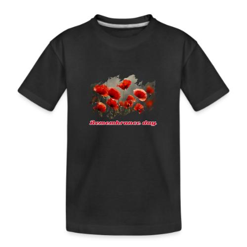 Remembrance Day with poppies - Kid's Premium Organic T-Shirt