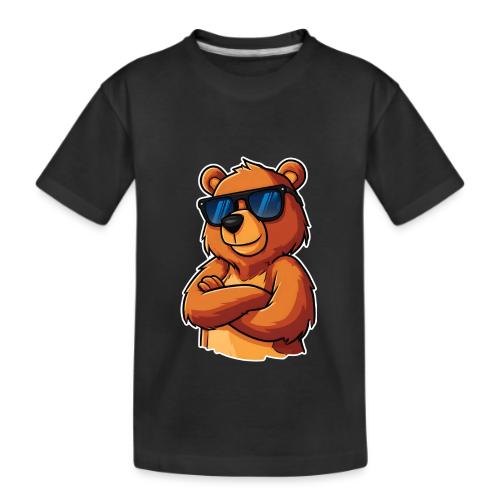 Cool Bear Sunglasses Cartoon Design - Kid's Premium Organic T-Shirt