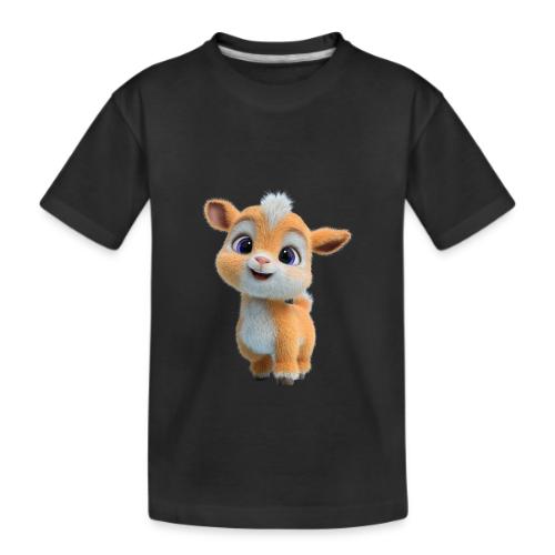 Cute Cartoon Baby Goat with Big Eyes - Kid's Premium Organic T-Shirt