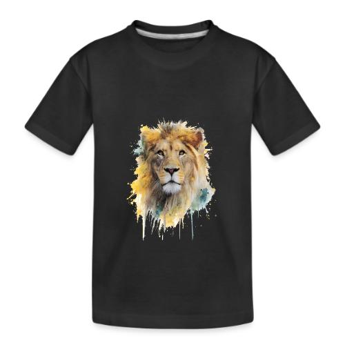 Watercolor Lion Portrait - Kid's Premium Organic T-Shirt