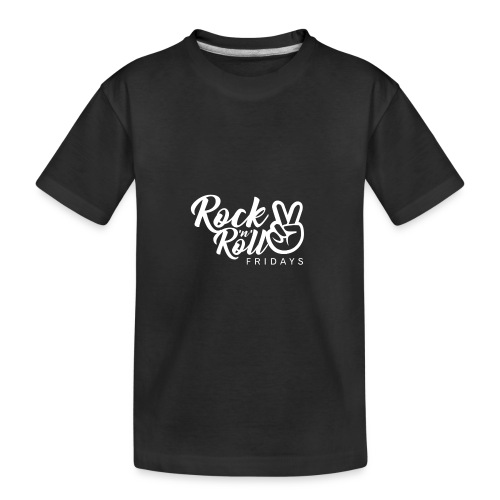 Rock 'n' Roll Fridays Classic White Logo - Kid's Premium Organic T-Shirt