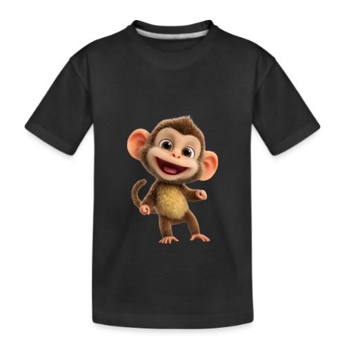 Happy Baby Monkey Standing - Kid's Premium Organic T-Shirt