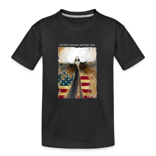 God bless America Angel_Strong color_white type - Kid's Premium Organic T-Shirt