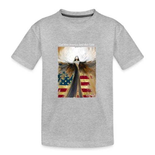 God bless America Angel_Strong color_white type - Kid's Premium Organic T-Shirt