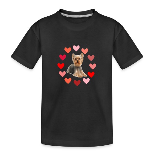 Yorkie in Hearts - Kid's Premium Organic T-Shirt
