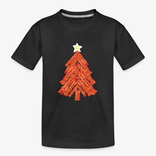 Funny Bacon and Egg Christmas Tree - Kid's Premium Organic T-Shirt