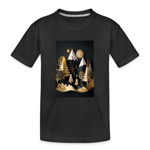Gold and Black Wonderland - Whimsical Wintertime - Kid's Premium Organic T-Shirt