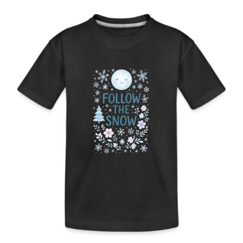 Follow the Snow – Cozy Winter Watercolor - Kid's Premium Organic T-Shirt