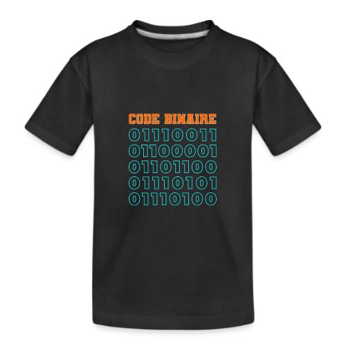Hi in binary code - Kid's Premium Organic T-Shirt