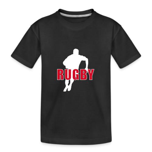 Bold Rugby Action Silhouette - Kid's Premium Organic T-Shirt