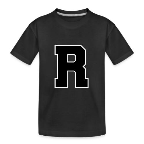 Varsity Letter R Athletic Monogram - Kid's Premium Organic T-Shirt