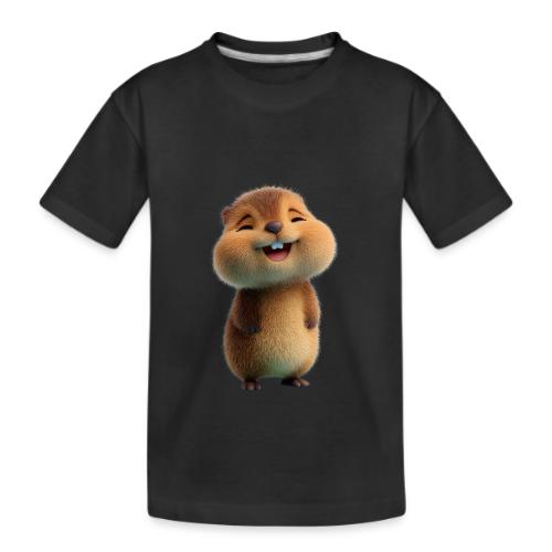 Joyful Cartoon Baby Beaver - Kid's Premium Organic T-Shirt