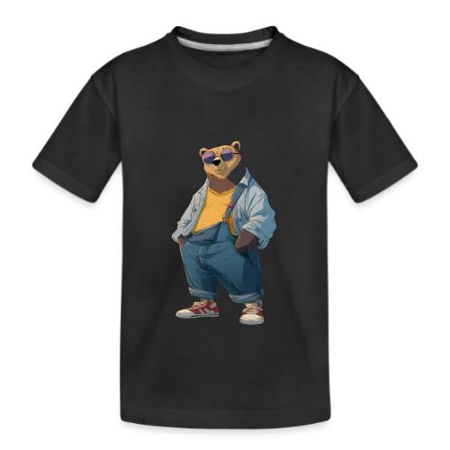 Fashion Streetwear Bear Cartoon Art - Kid's Premium Organic T-Shirt