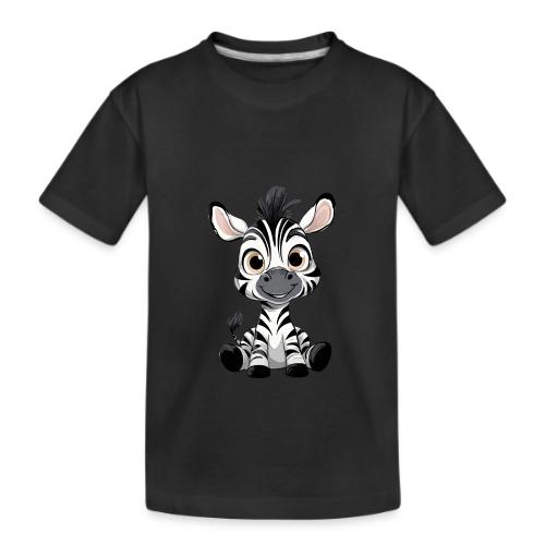 Adorable Cartoon Baby Zebra with Innocent Eyes - Kid's Premium Organic T-Shirt